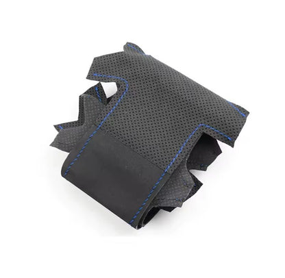 Mini Cooper 2014-2016 Suede Steering Wheel Cover Self Stitch Blue Thread
