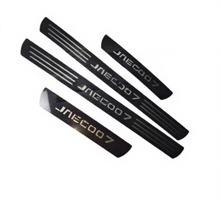 Jaecoo J7 Stainless Steel Door Sill Protective Scuff Plates Black Carbon 4pcs