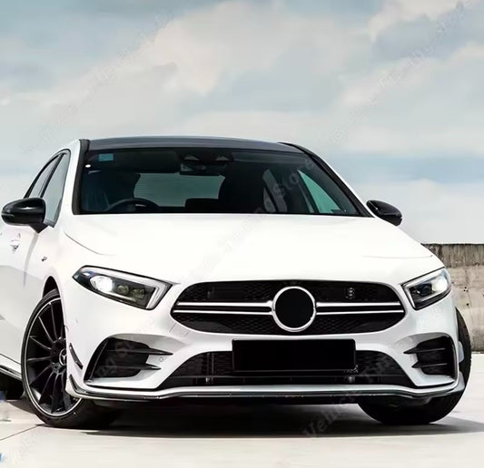 Mercedes A Class W177 V177 2019-2022 A35 AMG Gloss Black Front Splitter Aero Lip