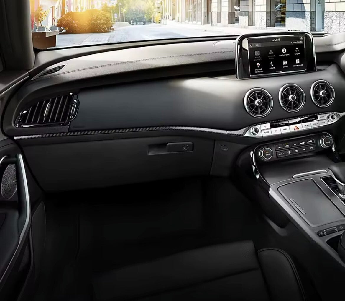 Kia Stinger 2019-2023 Carbon Fibre Passenger Side Centre Dash Trim Overlay RHD