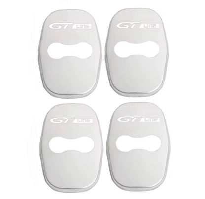 Peugeot GT Line Silver Stainless Steel Door Lock Catch Protector Covers 4pcs