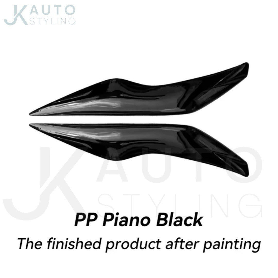 Ford Focus MK2 MK2.5 2009-2011 Gloss Black Headlight Eyelid Eyebrows 2pcs