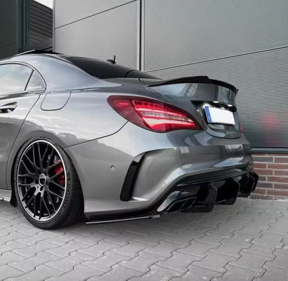 Mercedes CLA45 AMG C117 2016-2019 Rear Bumper Diffuser Blade Style Gloss Black