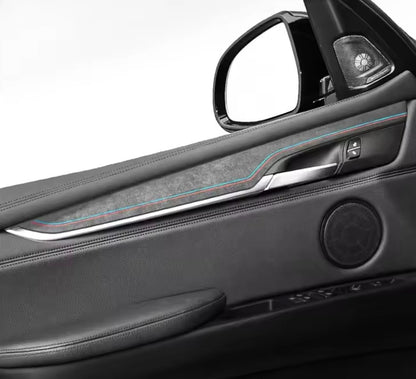 BMW X6 F16 2016-2019 Black Alcantara Door Card Panel Trim Cover Set 4pcs