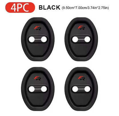 Seat FR Black Silicone Door Lock Protector Covers Leon Ibiza Altea FR 4pcs