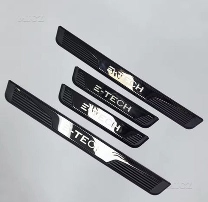 Renault E-Tech 2019-2024 ABS + Black Stainless Steel Door Sill Protectors 4pcs