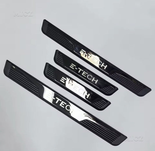 Renault E-Tech 2019-2024 ABS + Black Stainless Steel Door Sill Protectors 4pcs