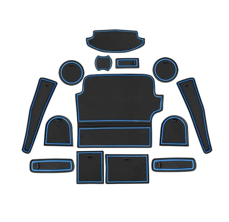 Ford Fiesta MK8 2018-2022 Interior Trim Anti Slip Rubber Mats Black Blue 14pcs