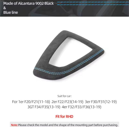 BMW 1 2 3 4 Series Alcantara Automatic Gear Base Surround Cover Blue Line