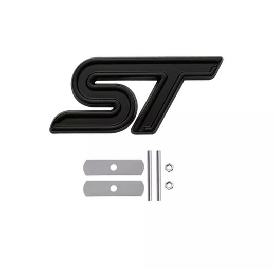 Ford Fiesta Focus Puma Stealthy All Black ST Front Grille Badge With Fixings