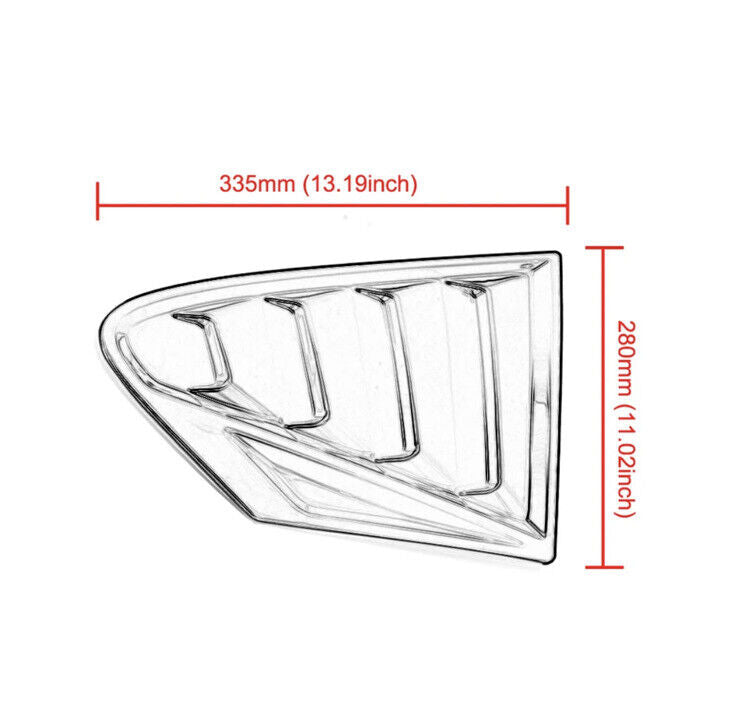 Gloss Black Rear Window Louver Vent Covers For Ford Focus MK4 ST Line 2pcs