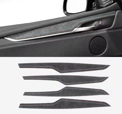BMW X6 F16 2016-2019 Black Alcantara Door Card Panel Trim Cover Set 4pcs