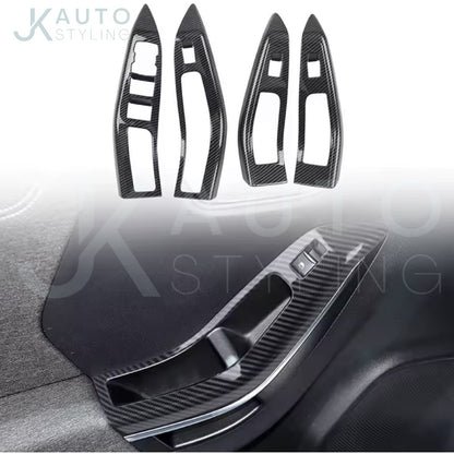 Ford Puma 2019-2023 Carbon Fibre Door Handle Window Switch Trim Covers RHD