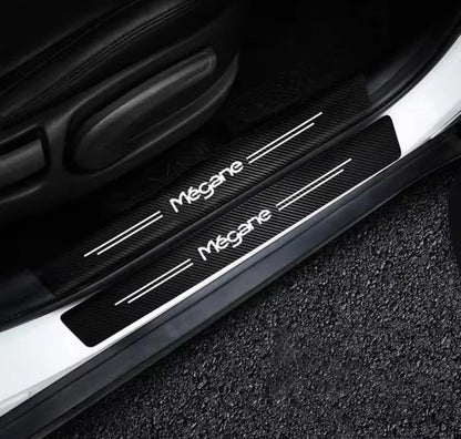Renault Megane Carbon Fibre Effect Car Door Sill Protector Strips Vinyl 4pcs