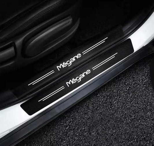 Renault Megane Carbon Fibre Effect Car Door Sill Protector Strips Vinyl 4pcs