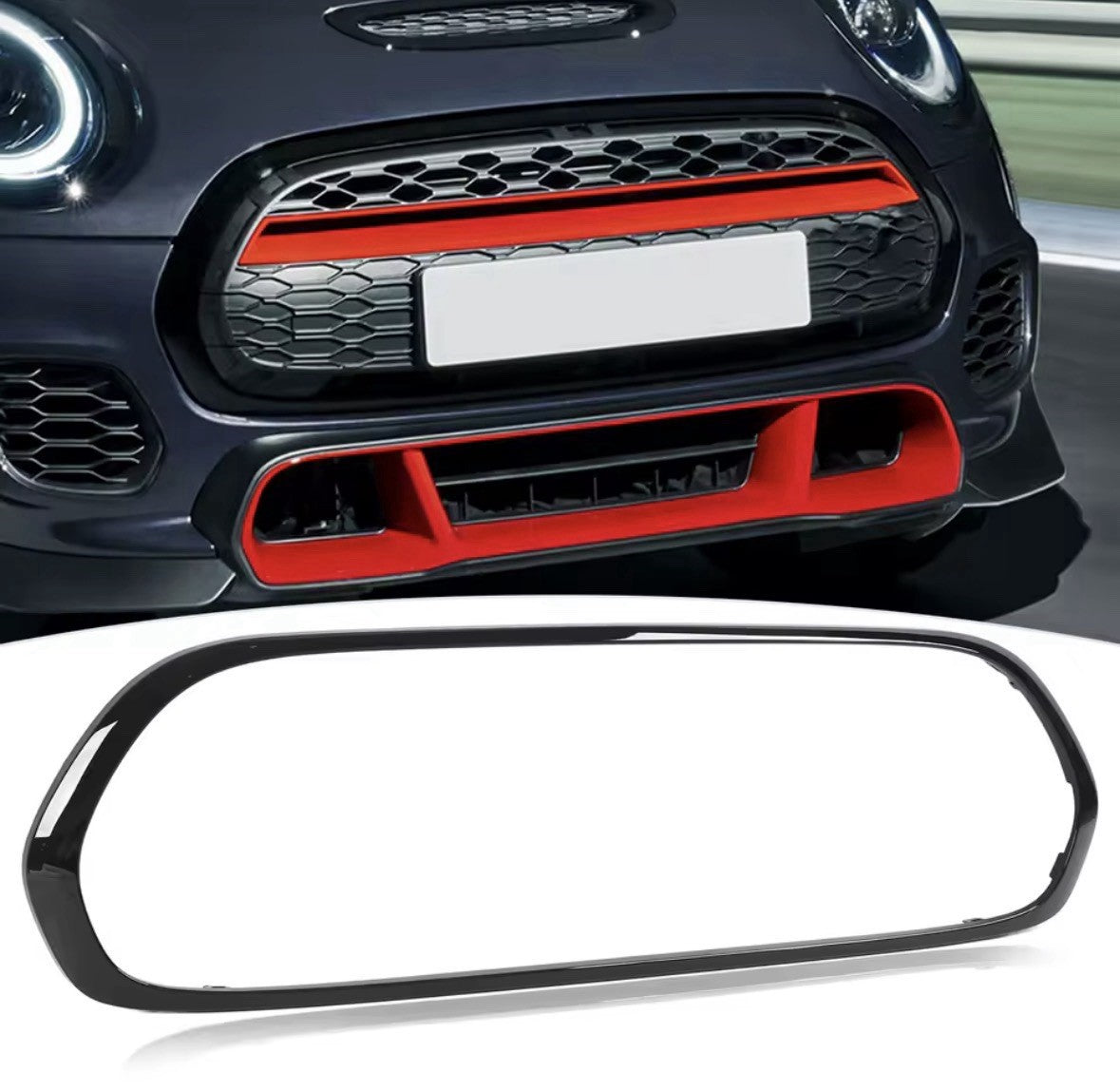 Gloss Black Grille Surround Trim For Mini F55 F56 F57 One S JCW 2014+ De-Chrome