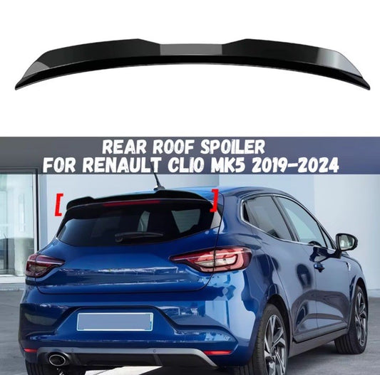 Renault Clio MK5 2019-2024 Gloss Black Spoiler Extension Rear Boot Wing Lip