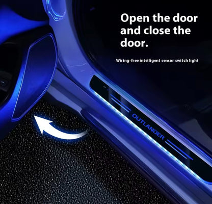 Mitsubishi Outlander Wireless LED Colour Change Door Sill Protectors Strips USB