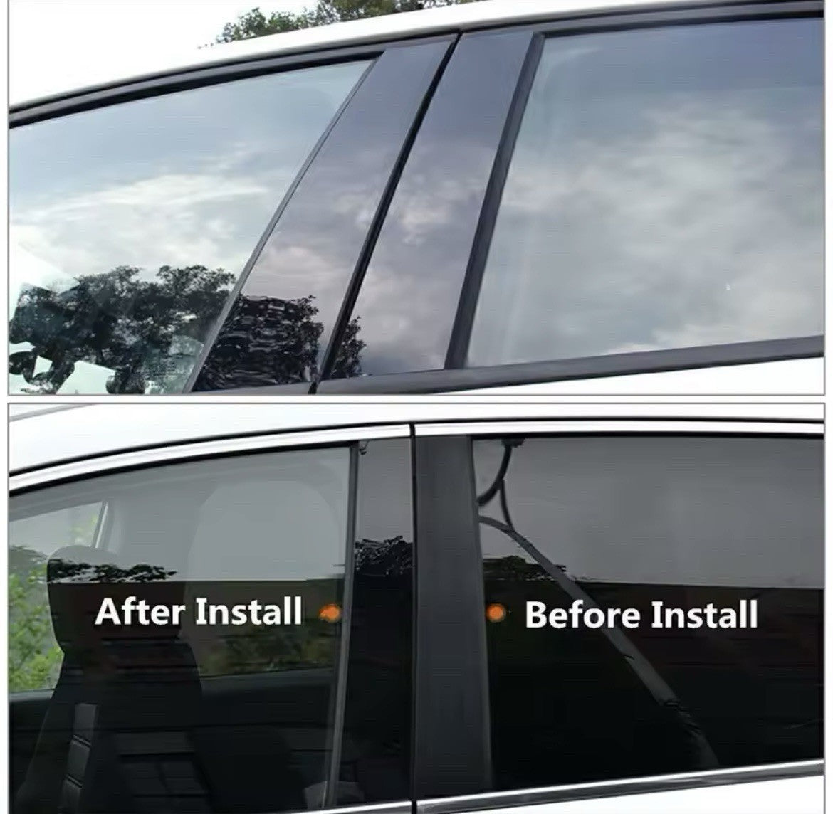 Nissan Juke 2011-2017 Gloss Black Window Trim Pillar Set 10pcs De-Chrome