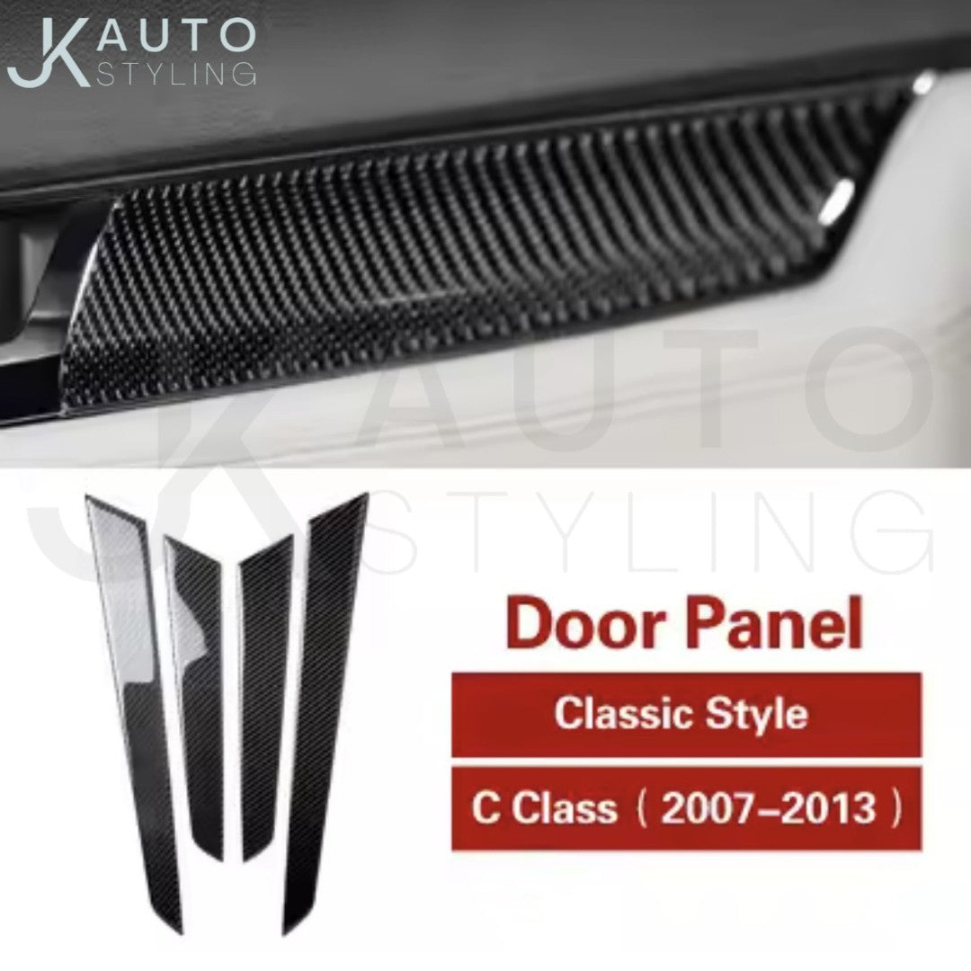 Mercedes C Class W204 2007-2013 Carbon Fibre Door Card Trim Panel Cover Overlay
