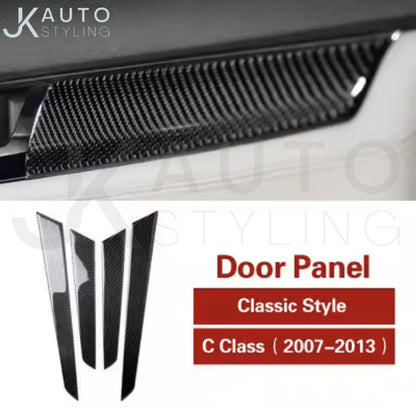 Mercedes C Class W204 2007-2013 Carbon Fibre Door Card Trim Panel Cover Overlay