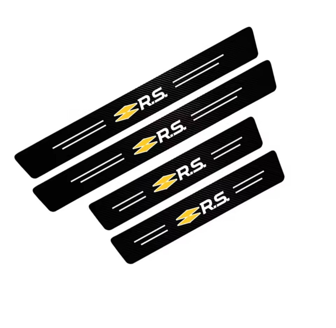 4pcs Renault RS Car Door Sill Protective Strips Overlays Vinyl Carbon Effect