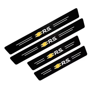 4pcs Renault RS Car Door Sill Protective Strips Overlays Vinyl Carbon Effect