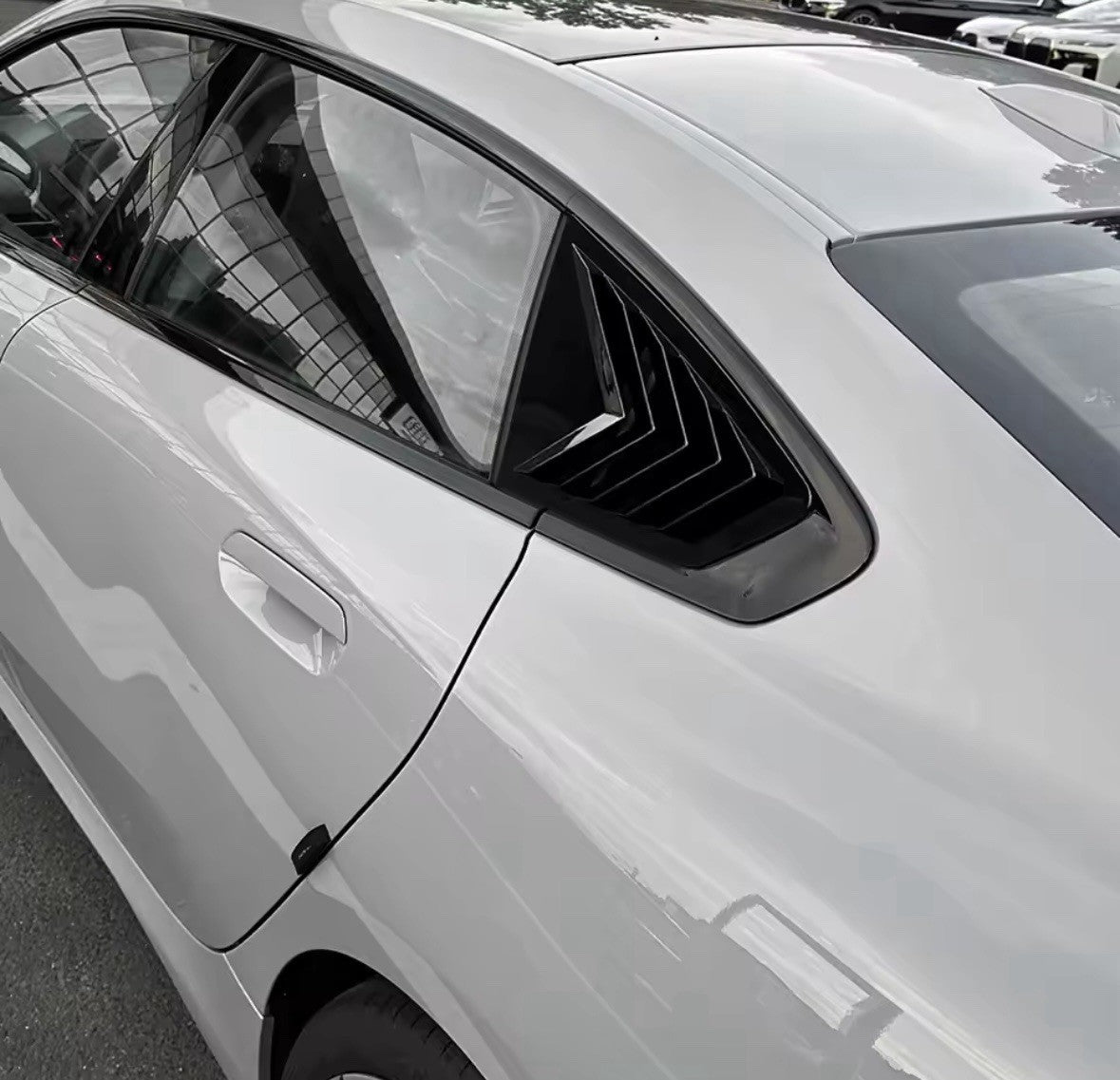 BMW 2 Series F74 2024+ Gloss Black Rear Side Window Louver Vent Covers 2pcs