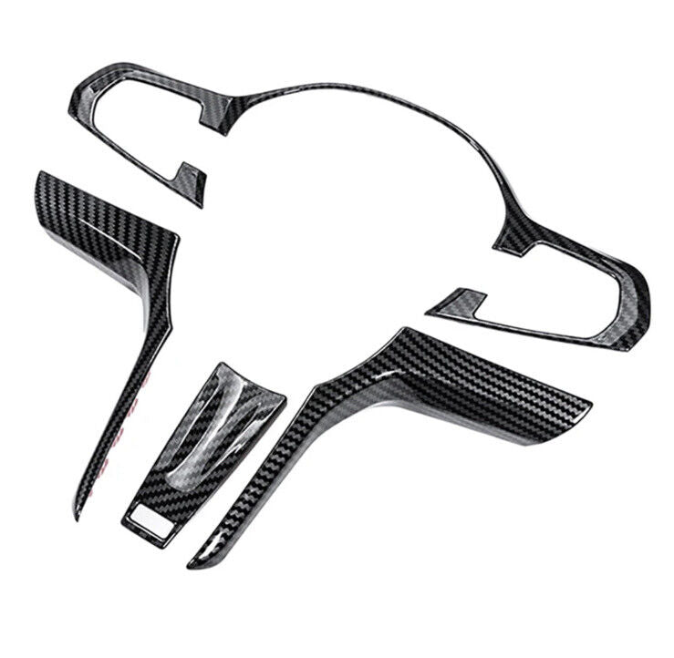 BMW 3 4 5 6 Series M Sport Carbon Fibre Effect Steering Wheel Trim Cover 4pcs