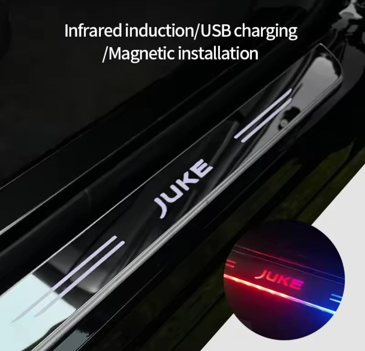 Nissan Juke LED Colour Change Door Sill Protector Strips USB Wireless RGB