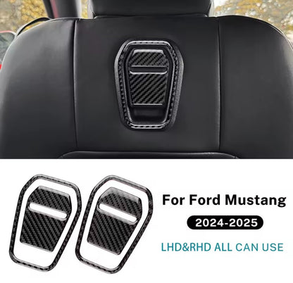 Ford Mustang 2024 2025 Carbon Fibre Car Seat Rear Handle Trim Cover 2pcs