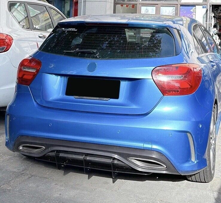 Mercedes A Class AMG Line 2016-2018 Rear Bumper Diffuser Blade Style Gloss Black