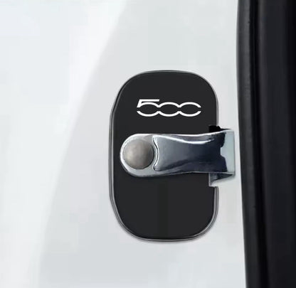 Fiat 500 Black Stainless Steel Door Lock Catch Protector Covers 2pcs Style A