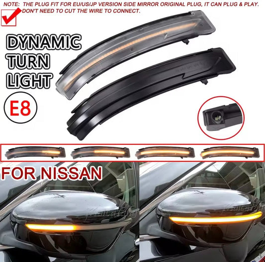 Nissan Qashqai J11 2014-2019 Dynamic LED Sequential Mirror Indicators Smoked