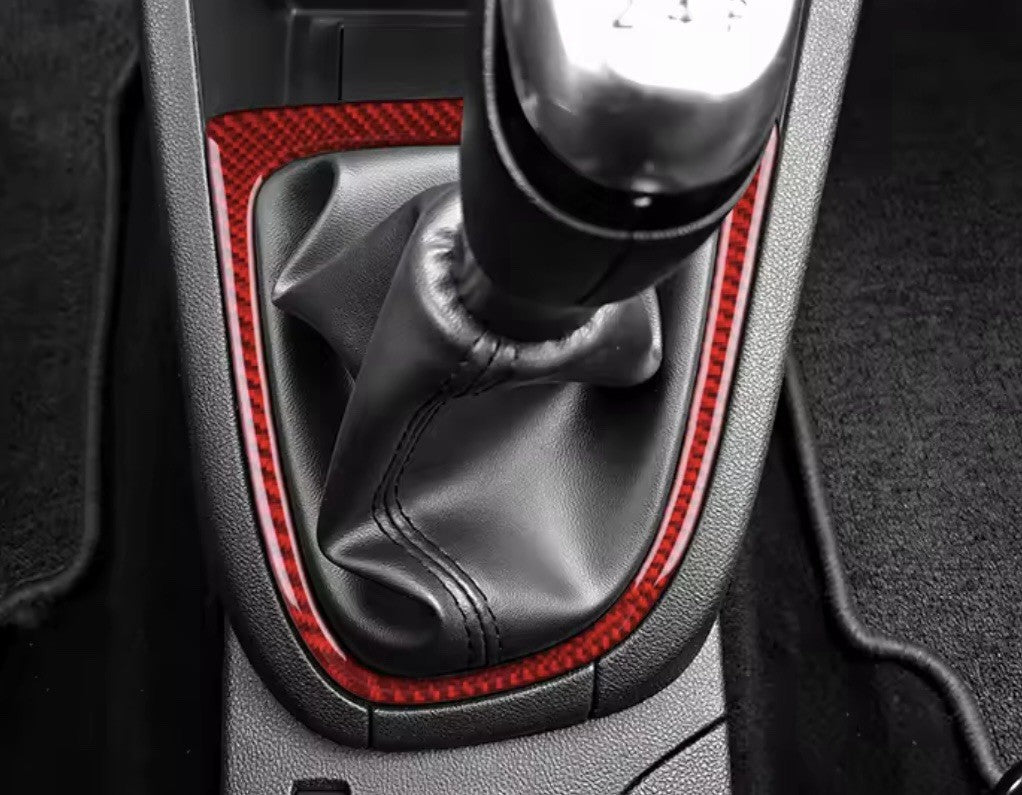 Renault Clio 2013-2018 Red Carbon Fibre Centre Console Gear Panel Surround Trim