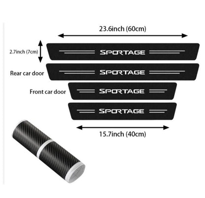 Kia Sportage Carbon Fibre Effect Adhesive Door Sill Overlay Strips Vinyl 4pcs