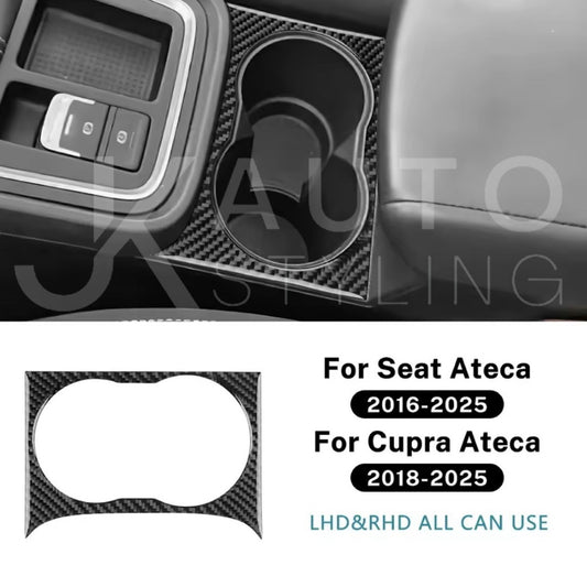 Seat Cupra Ateca 5F 2016-2025 Carbon Fibre Centre Console Cupholder Trim Cover