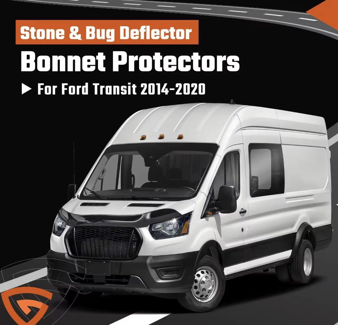 FORD TRANSIT MK8 2014-2020 BONNET WIND DEFLECTOR STONE PROTECTOR GUARD BRA