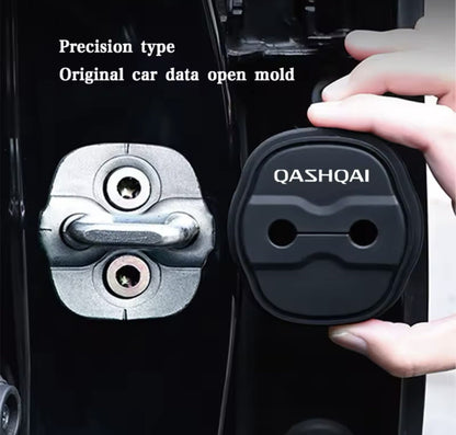 Nissan Qashqai 2007-2022 Black Silicone Door Lock Catch Protector Covers 2pcs