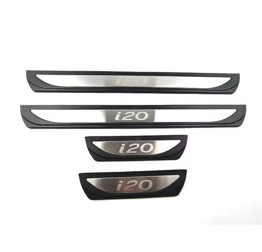 Hyundai i20 Stainless Steel Door Sill Protector Strips Scuff Plates 4pcs