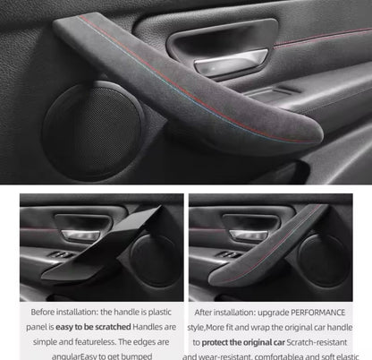 BMW 3 Series F30 F32 F34 2013-2019 Alcantara Interior Door Grab Handle Trim 4pcs