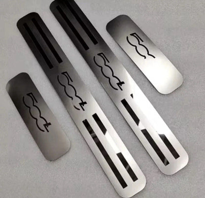 Fiat 500 L Stainless Steel Door Sill Protective Scuff Plates 4pcs Full Set