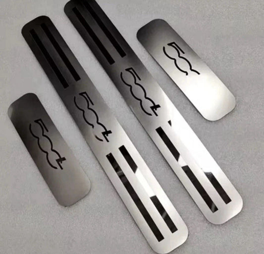 Fiat 500 L Stainless Steel Door Sill Protective Scuff Plates 4pcs Full Set