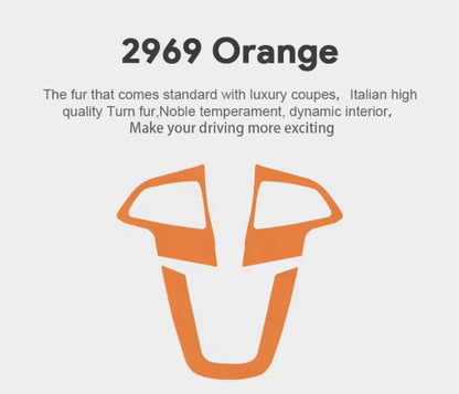 Orange Suede Steering Wheel Trim Cover Overlay 3pcs For Ford Focus MK3.5 2015-2018