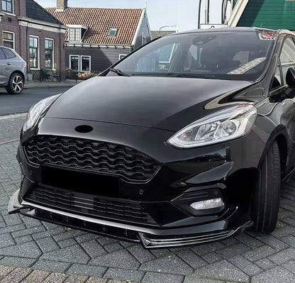 Ford Fiesta ST Line MK8 2018-2021 Front Splitter Gloss Black Bumper Lip Aero Kit