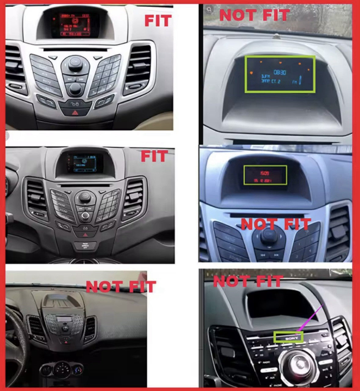 9" Carplay Android Auto Screen Upgrade With Camera For Ford Fiesta MK7 2008-2017