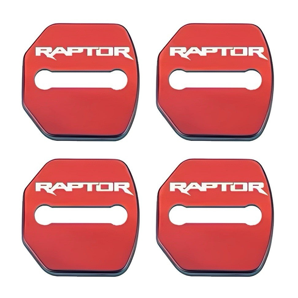 Ford Ranger Raptor Red Stainless Steel Door Lock Covers Catch Accessor ...