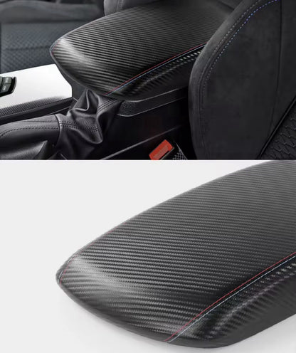 BMW 1 Series F20 F21 2011-2019 Carbon Fibre Armrest Cover Red Blue Print RHD