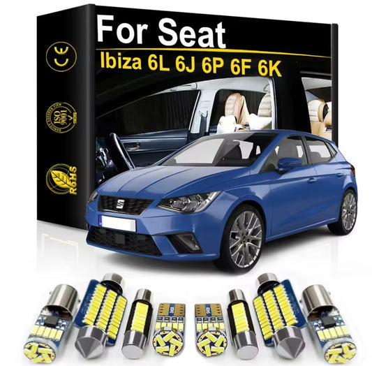 Seat Ibiza 2017-20 Cool White Interior LED Light Bulb Kit Canbus Error Free 4pcs