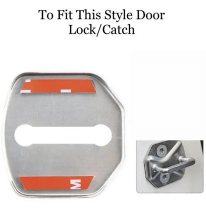 Ford Transit Carbon Fibre Stainless Door Lock Door Catch Protector Covers 4pcs